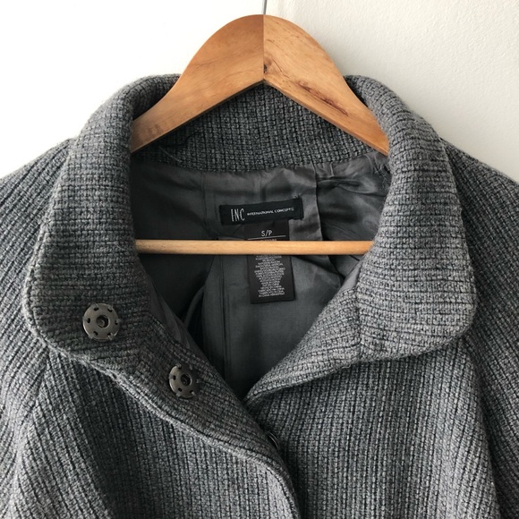 Gossip Girl Inspired Grey Wool Cropped Cloak - Picture 4 of 7